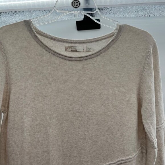 Prana Women's Asymmetric Hem Pullover Sweater Lightweight Cream Size Small - Picture 2 of 8